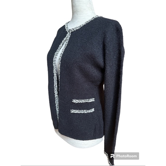 Sioni Essentials Black Boucle Open Sweater Jacket, NWT, S - Picture 4 of 14